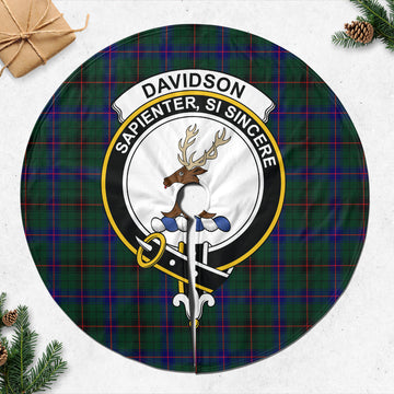 Davidson Modern Tartan Christmas Tree Skirt with Family Crest