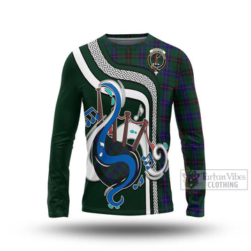 Davidson Modern Tartan Long Sleeve T-Shirt with Epic Bagpipe Style