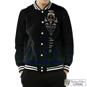 Davidson Modern Tartan Baseball Jacket Featuring Alba Gu Brath Family Crest Celtic Inspired