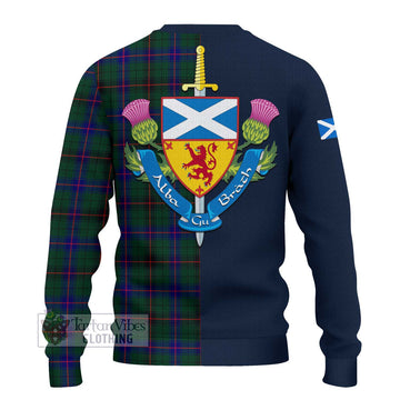 Davidson Modern Tartan Ugly Sweater with Scottish Lion Royal Arm Half Style