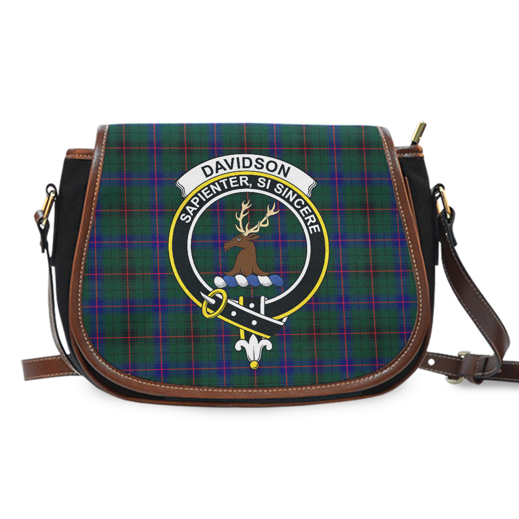 Davidson Modern Tartan Saddle Bag with Family Crest - Tartan Vibes Clothing