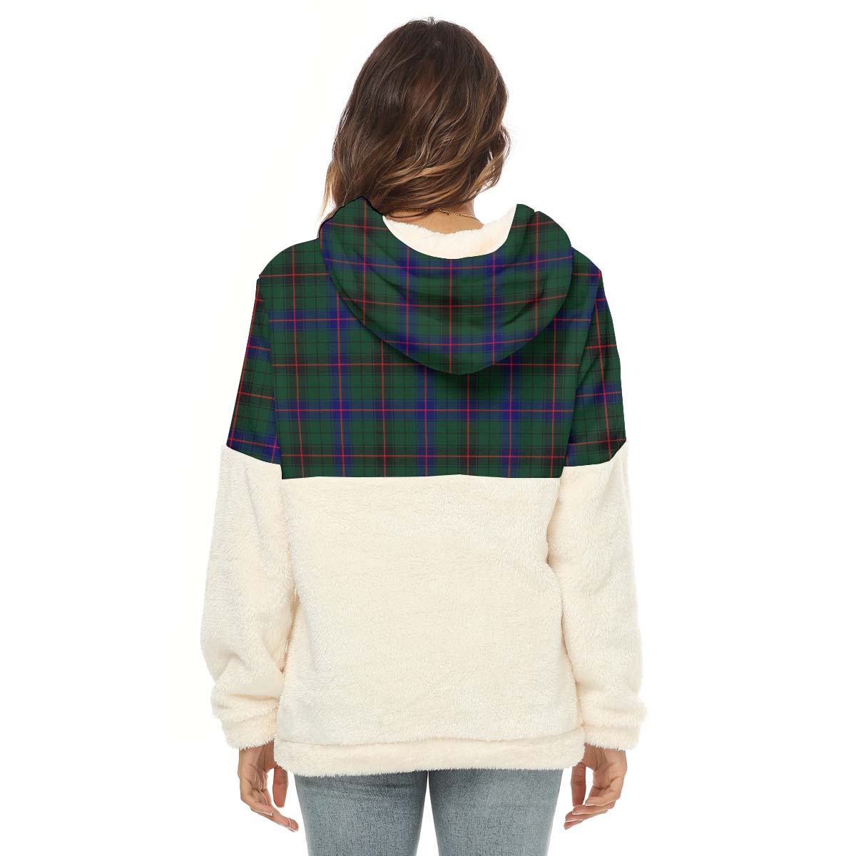 Davidson Modern Tartan Women's Borg Fleece Hoodie With Half Zip - Tartanvibesclothing