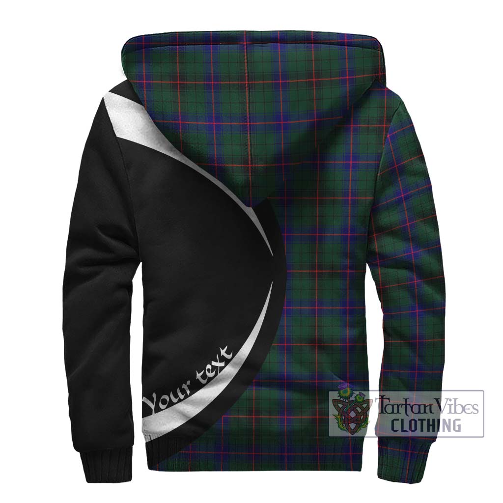 Davidson Modern Tartan Sherpa Hoodie with Family Crest Circle Style - Tartan Vibes Clothing