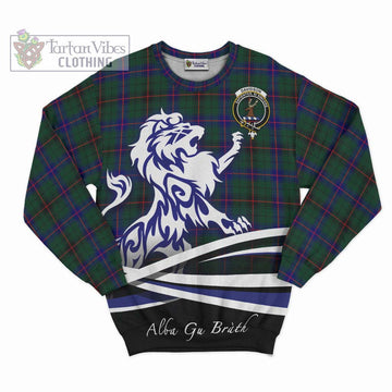 Davidson Modern Tartan Sweatshirt with Alba Gu Brath Regal Lion Emblem