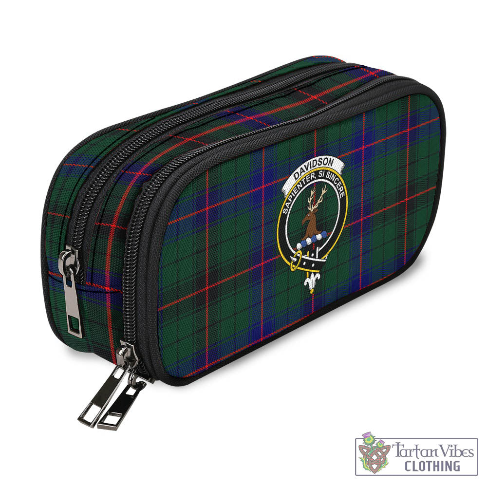 Tartan Vibes Clothing Davidson Modern Tartan Pen and Pencil Case with Family Crest