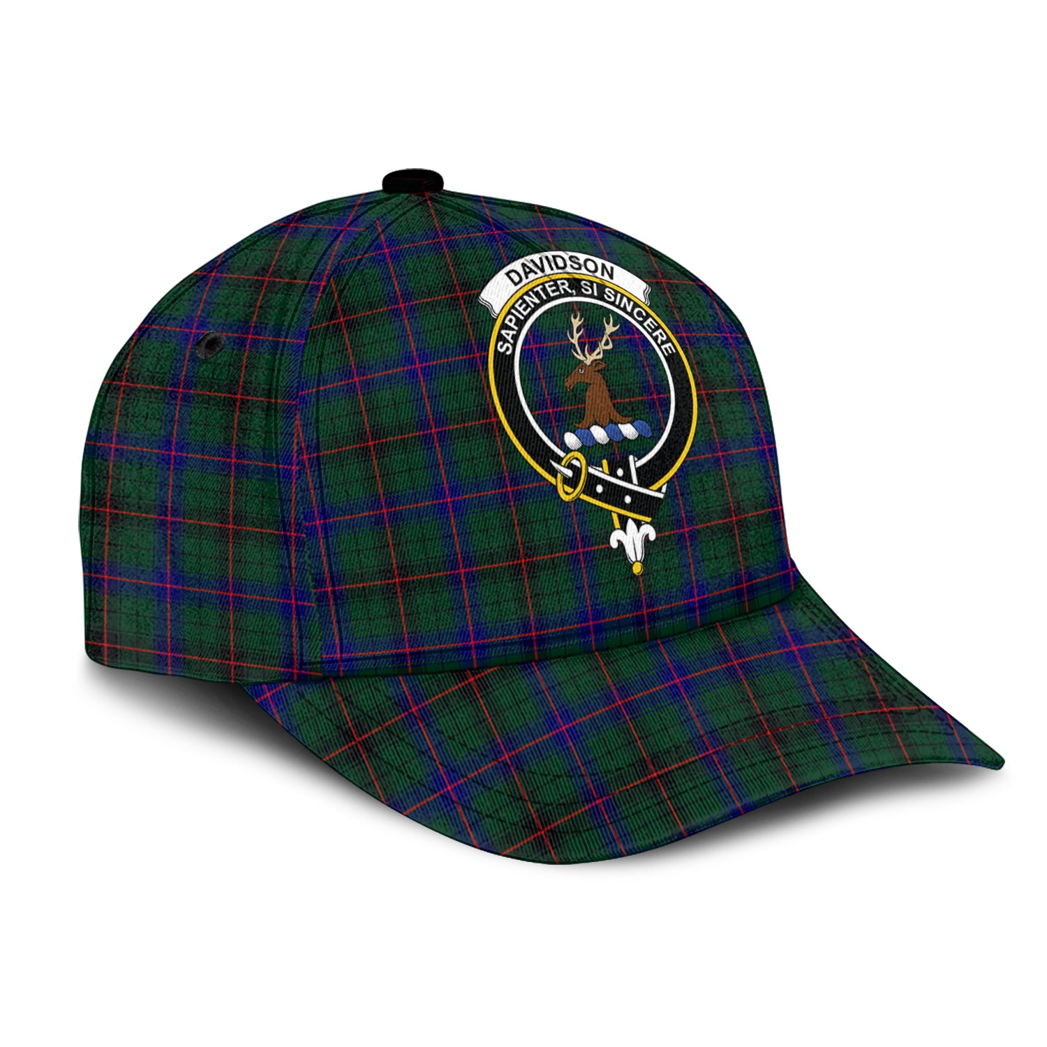 Davidson Modern Tartan Classic Cap with Family Crest - Tartan Vibes Clothing