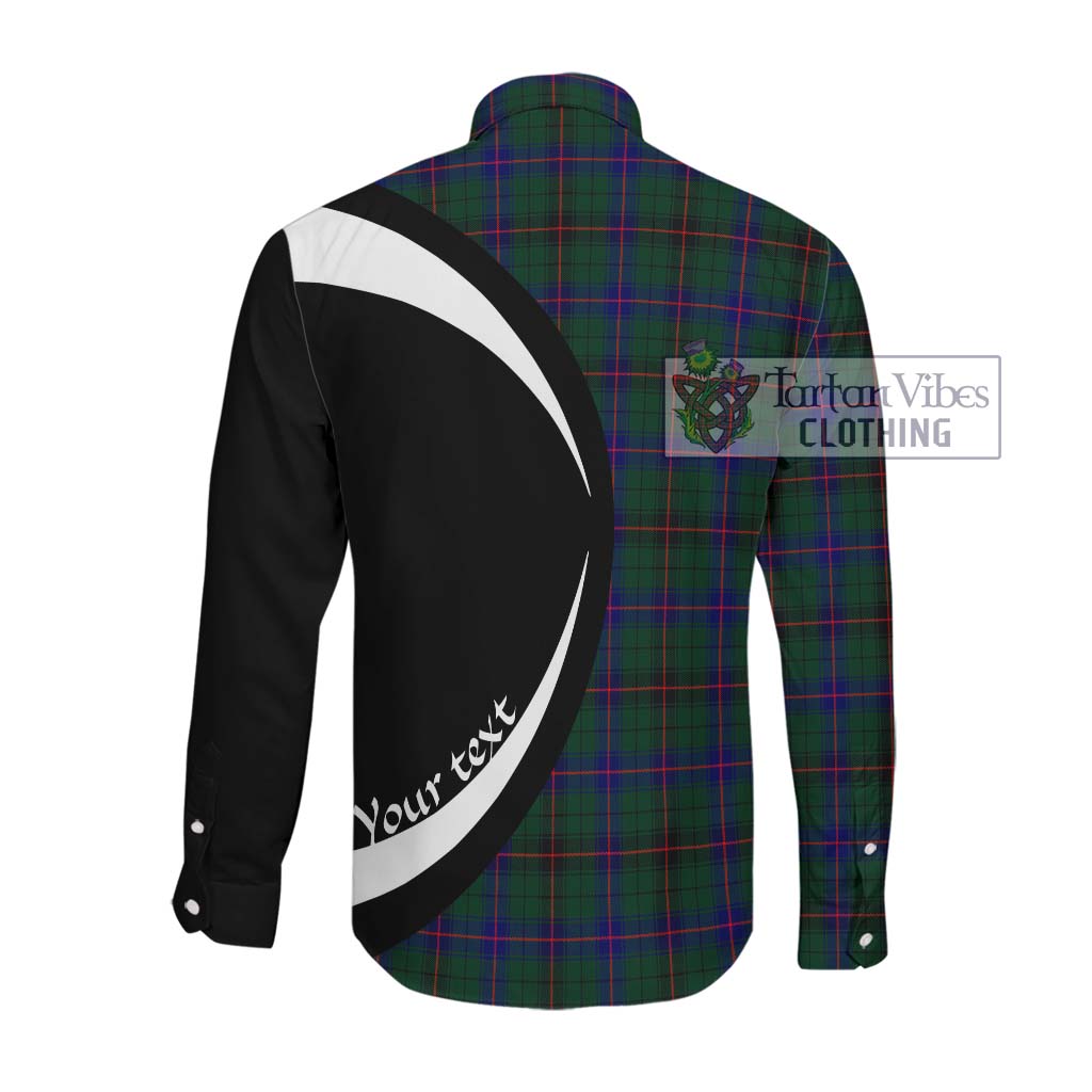 Tartan Vibes Clothing Davidson Modern Tartan Long Sleeve Button Up with Family Crest Circle Style