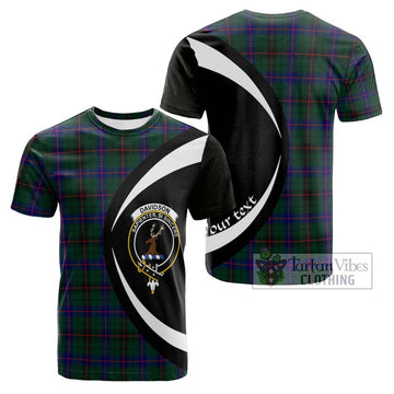 Davidson Modern Tartan Cotton T-shirt with Family Crest Circle Style