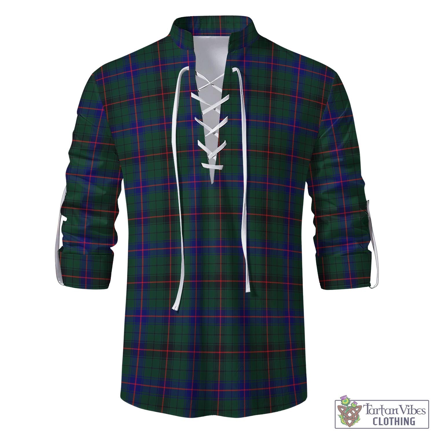 Tartan Vibes Clothing Davidson Modern Tartan Men's Scottish Traditional Jacobite Ghillie Kilt Shirt