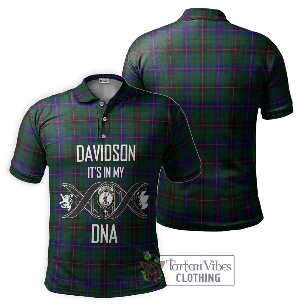 Davidson Modern Tartan Polo Shirt with Family Crest DNA In Me Style - Tartanvibesclothing Shop