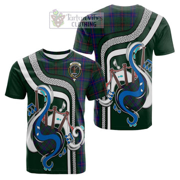 Davidson Modern Tartan Cotton T-shirt with Epic Bagpipe Style