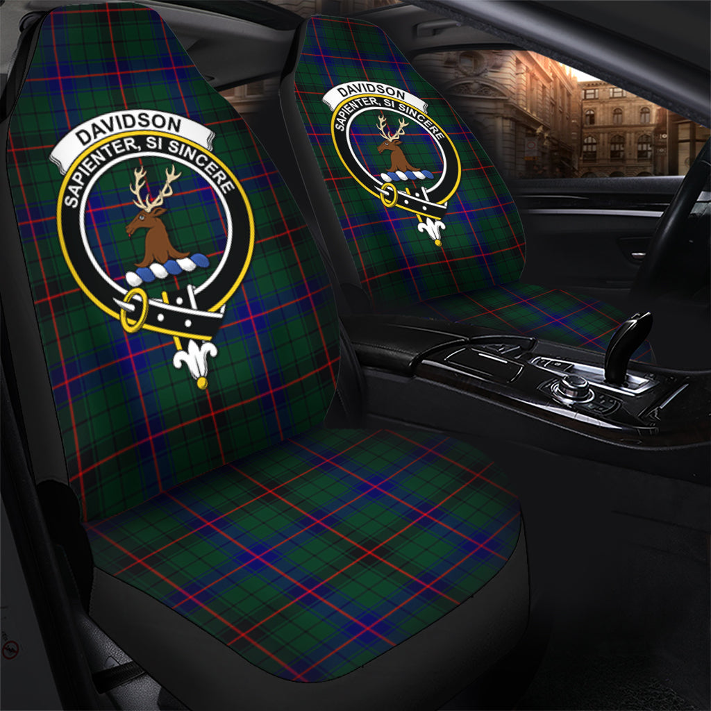 Davidson Modern Tartan Car Seat Cover with Family Crest - Tartanvibesclothing