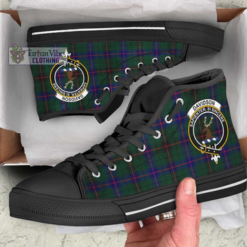 Davidson Modern Tartan High Top Shoes with Family Crest