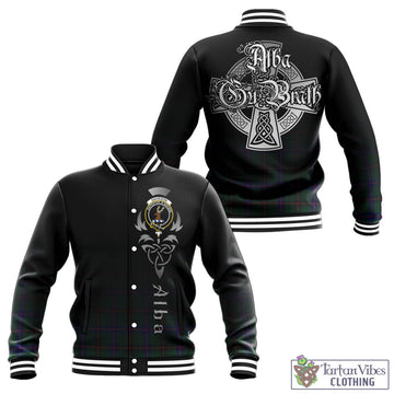 Davidson Modern Tartan Baseball Jacket Featuring Alba Gu Brath Family Crest Celtic Inspired