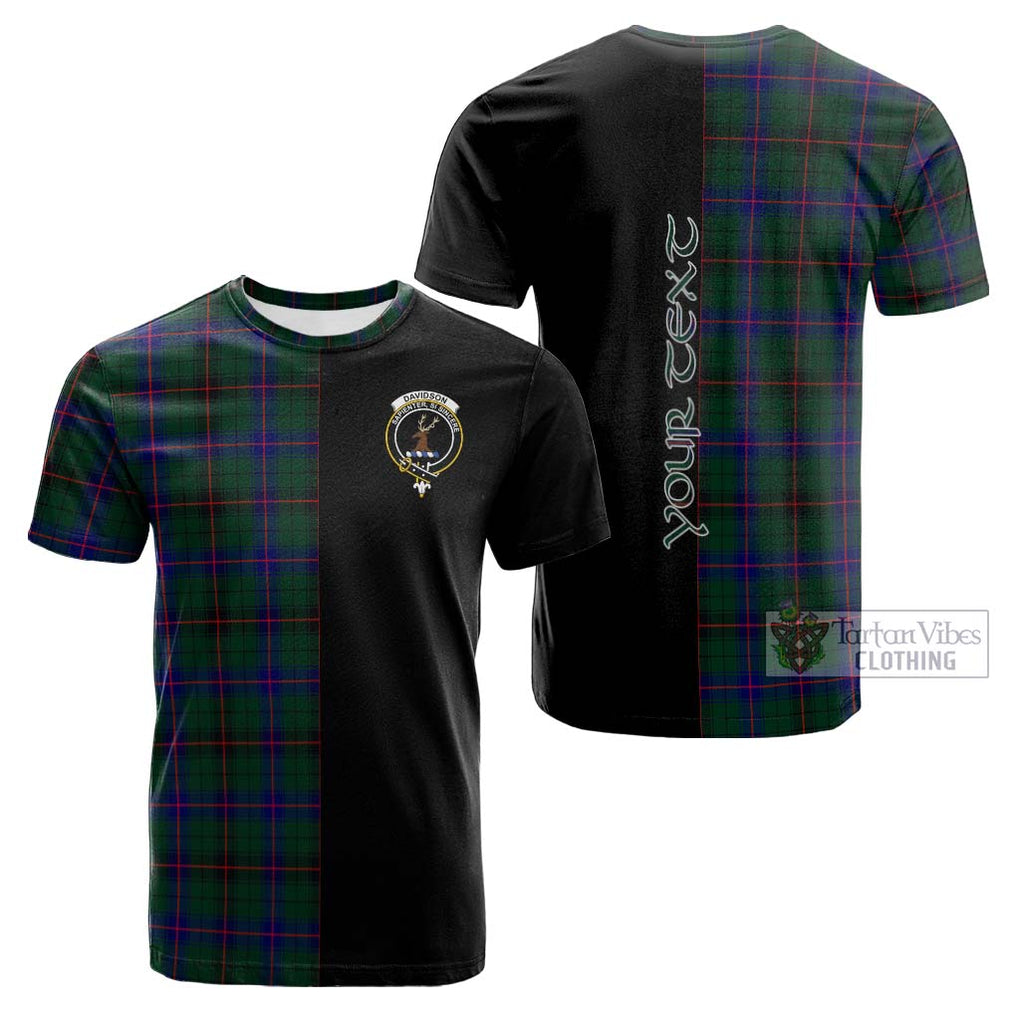 Tartan Vibes Clothing Davidson Modern Tartan Cotton T-shirt with Family Crest and Half Of Me Style