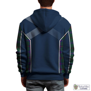 Davidson Modern Tartan Hoodie with Family Crest and Scottish Thistle Vibes Sport Style