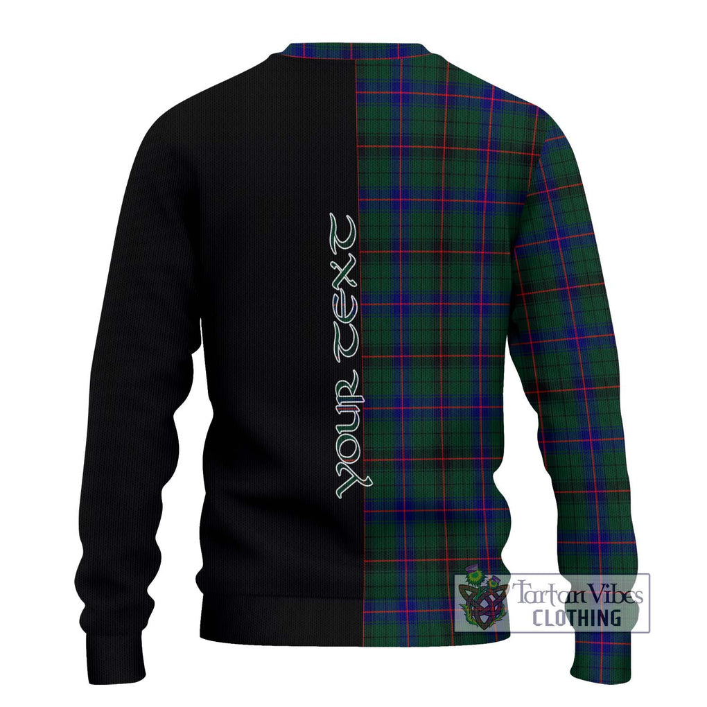 Davidson Modern Tartan Knitted Sweater with Family Crest and Half Of Me Style - Tartanvibesclothing Shop