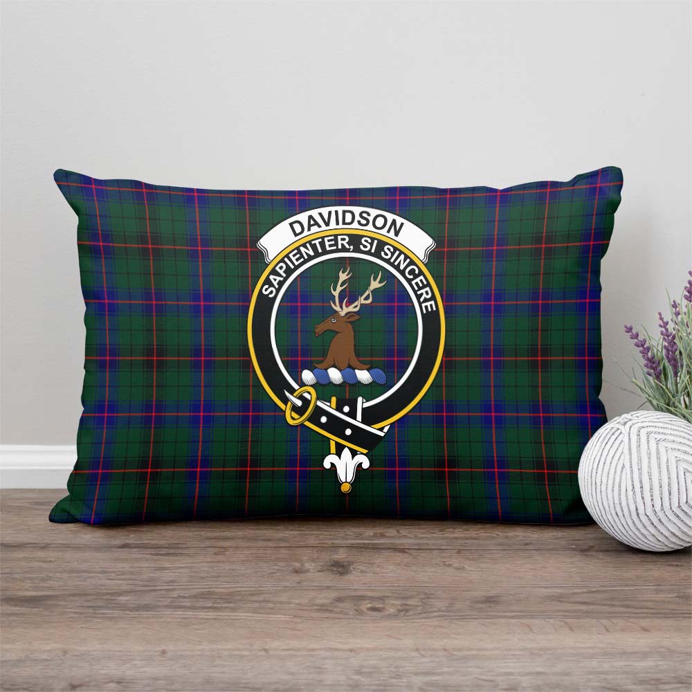 Davidson Modern Tartan Pillow Cover with Family Crest Rectangle Pillow Cover - Tartanvibesclothing