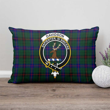 Davidson Modern Tartan Pillow Cover with Family Crest