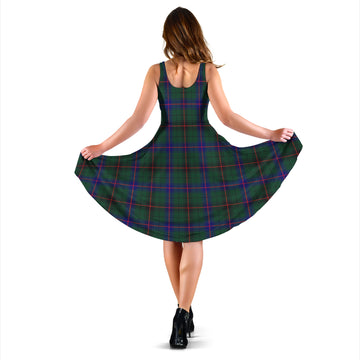 Davidson Modern Tartan Sleeveless Midi Womens Dress