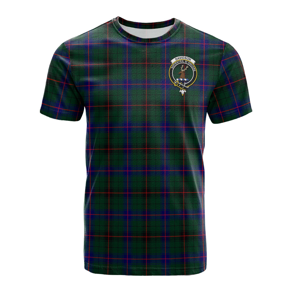 Davidson Modern Tartan T-Shirt with Family Crest - Tartan Vibes Clothing