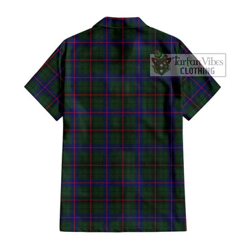 Davidson Modern Tartan Short Sleeve Button Shirt with Family Crest DNA In Me Style