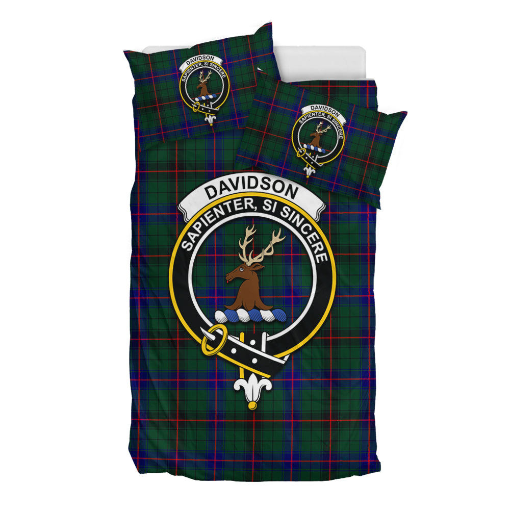 Davidson Modern Tartan Bedding Set with Family Crest - Tartan Vibes Clothing