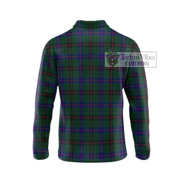 Davidson Modern Tartan Long Sleeve Polo Shirt with Family Crest DNA In Me Style