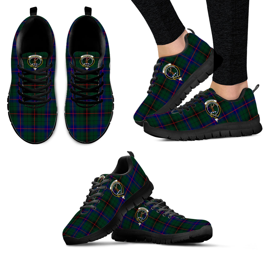 Davidson Modern Tartan Sneakers with Family Crest - Tartan Vibes Clothing