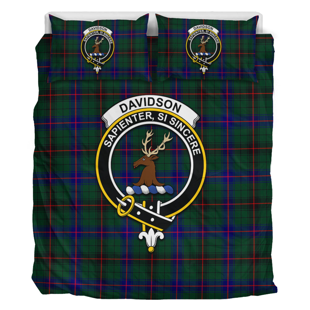 Davidson Modern Tartan Bedding Set with Family Crest - Tartan Vibes Clothing