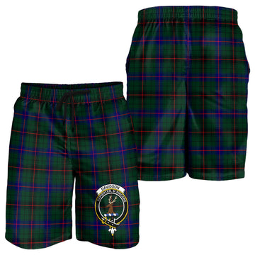 Davidson Modern Tartan Mens Shorts with Family Crest