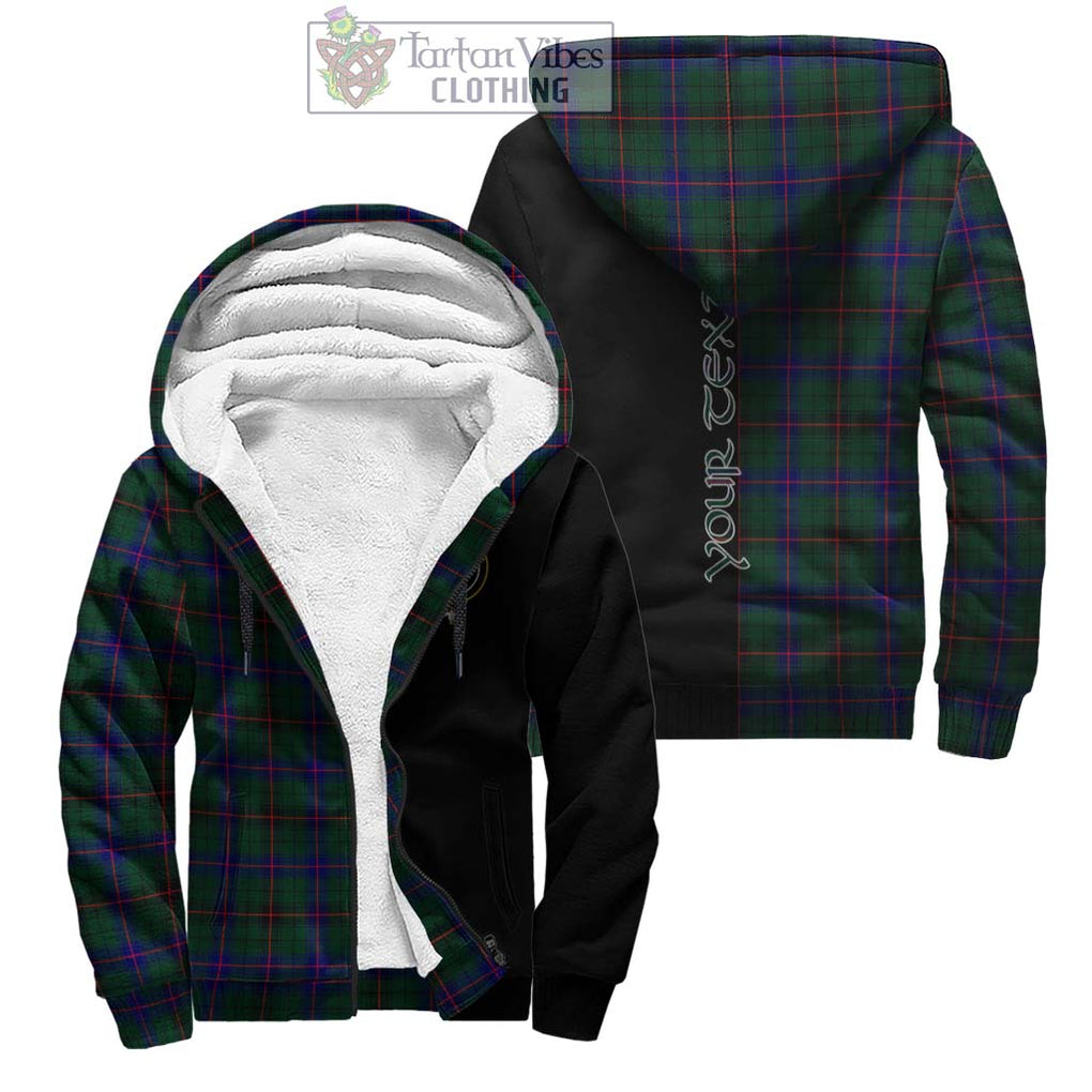 Davidson Modern Tartan Sherpa Hoodie with Family Crest and Half Of Me Style Unisex - Tartanvibesclothing Shop