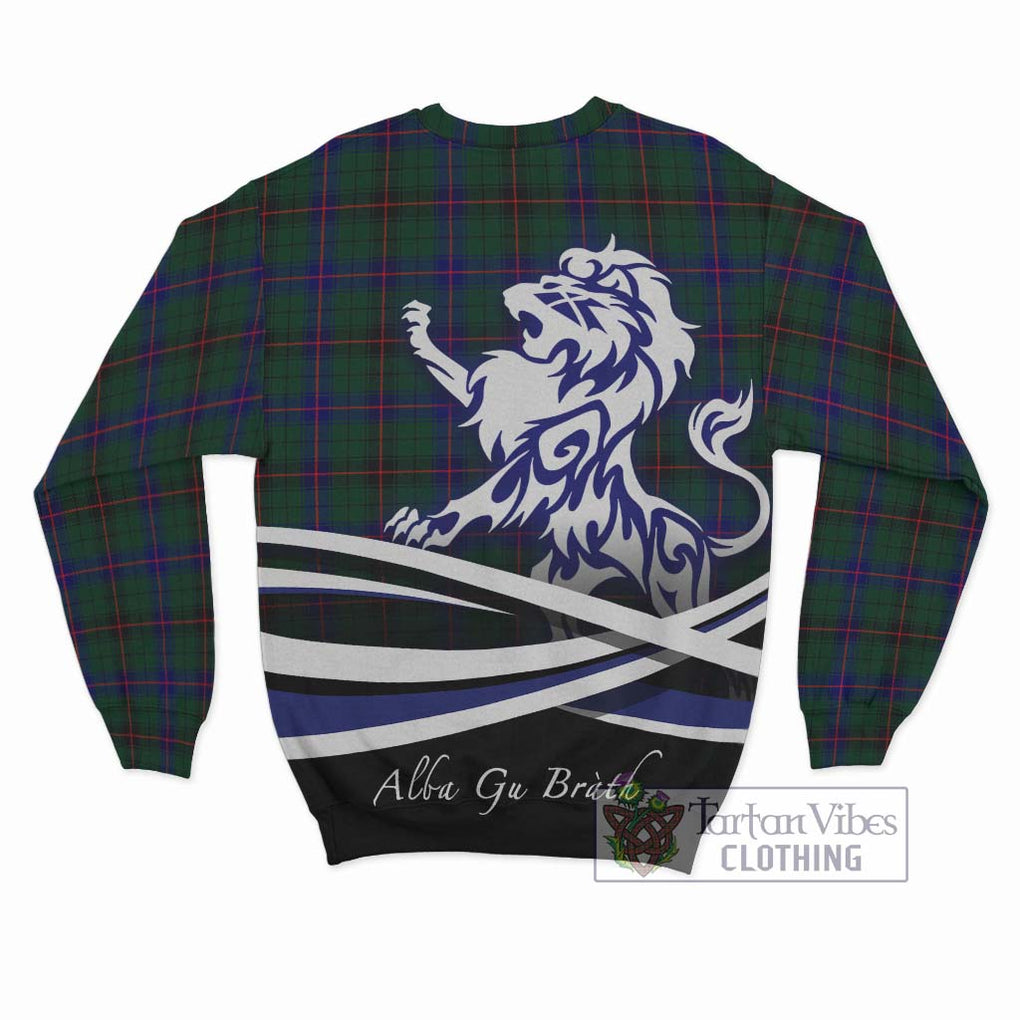 Davidson Modern Tartan Sweatshirt with Alba Gu Brath Regal Lion Emblem - Tartanvibesclothing Shop