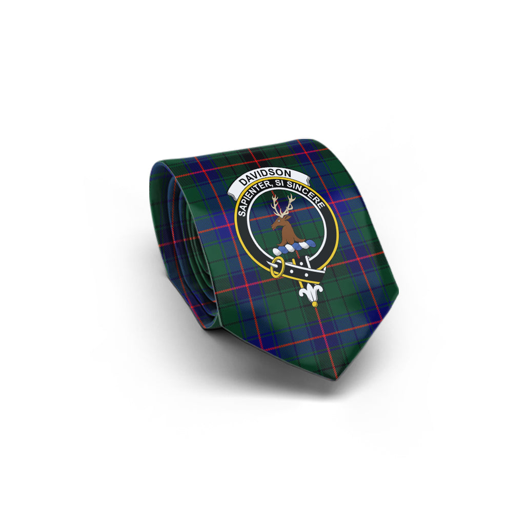 Davidson Modern Tartan Classic Necktie with Family Crest - Tartan Vibes Clothing