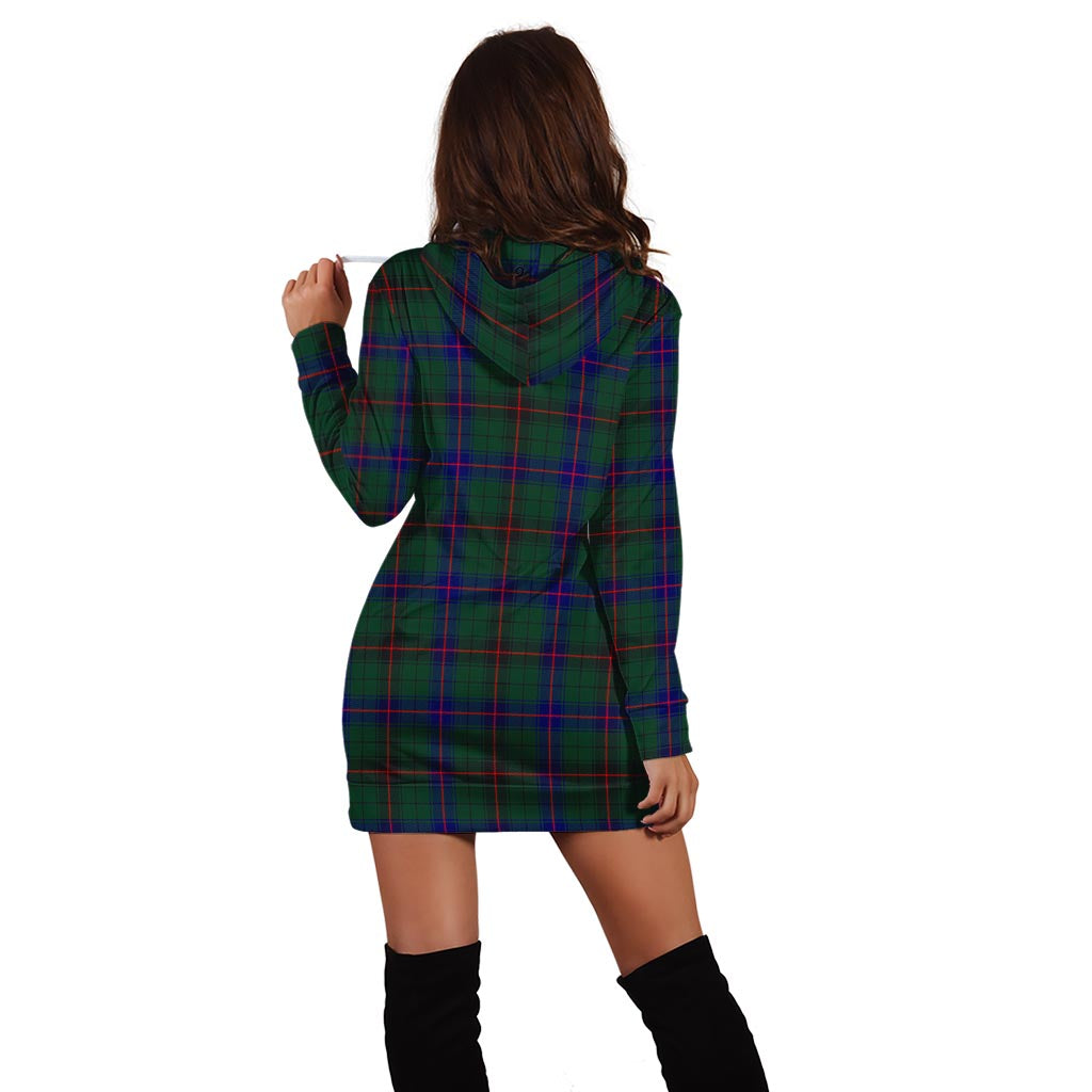 Davidson Modern Tartan Hoodie Dress with Family Crest - Tartan Vibes Clothing