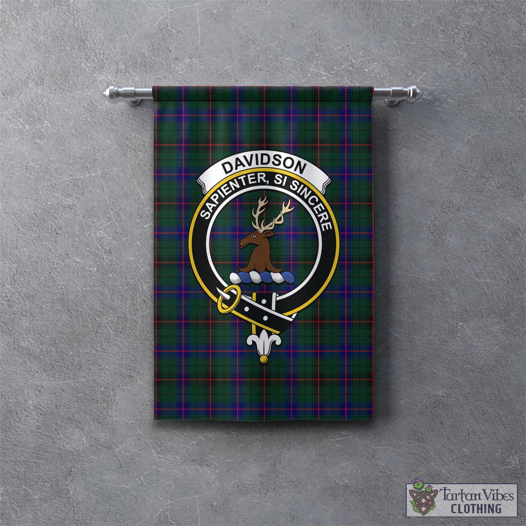 Tartan Vibes Clothing Davidson Modern Tartan Gonfalon, Tartan Banner with Family Crest