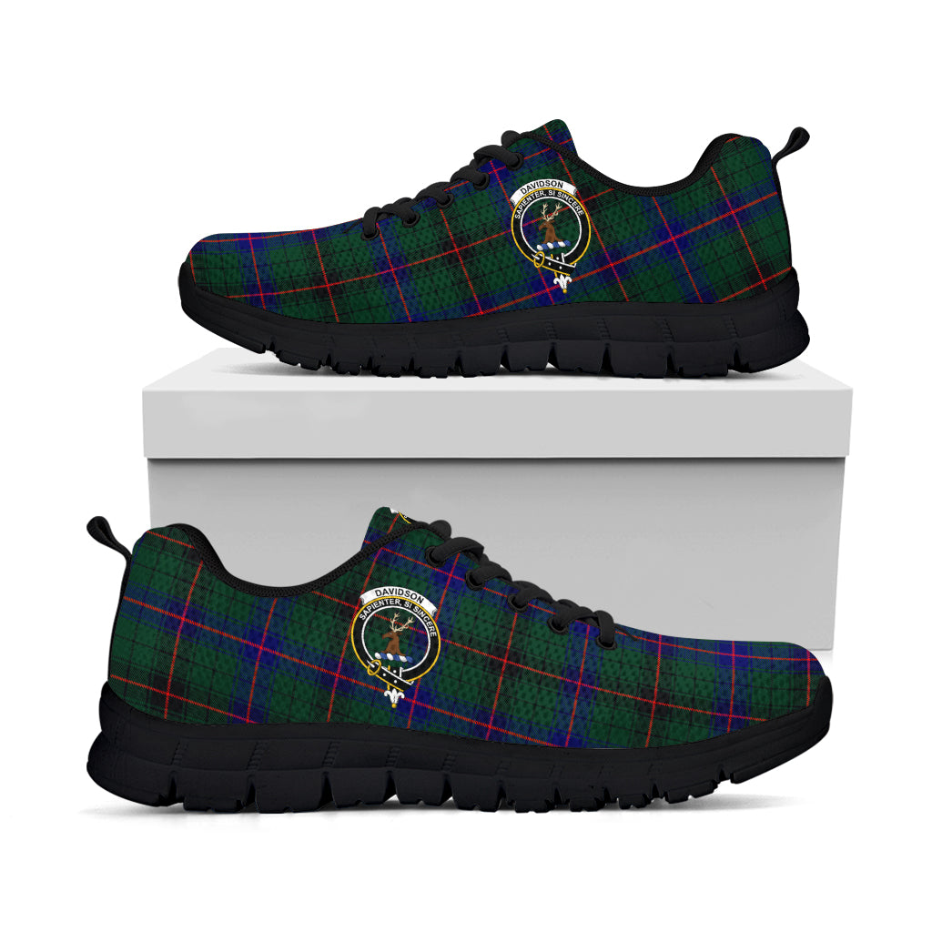 Davidson Modern Tartan Sneakers with Family Crest - Tartan Vibes Clothing