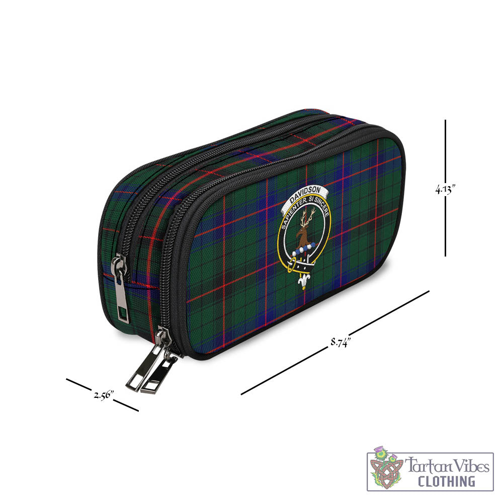 Tartan Vibes Clothing Davidson Modern Tartan Pen and Pencil Case with Family Crest