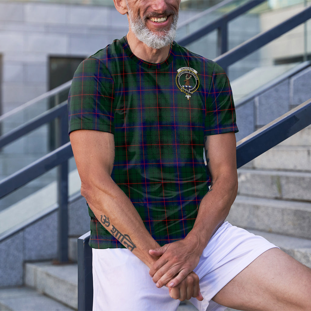 Davidson Modern Tartan T-Shirt with Family Crest - Tartan Vibes Clothing