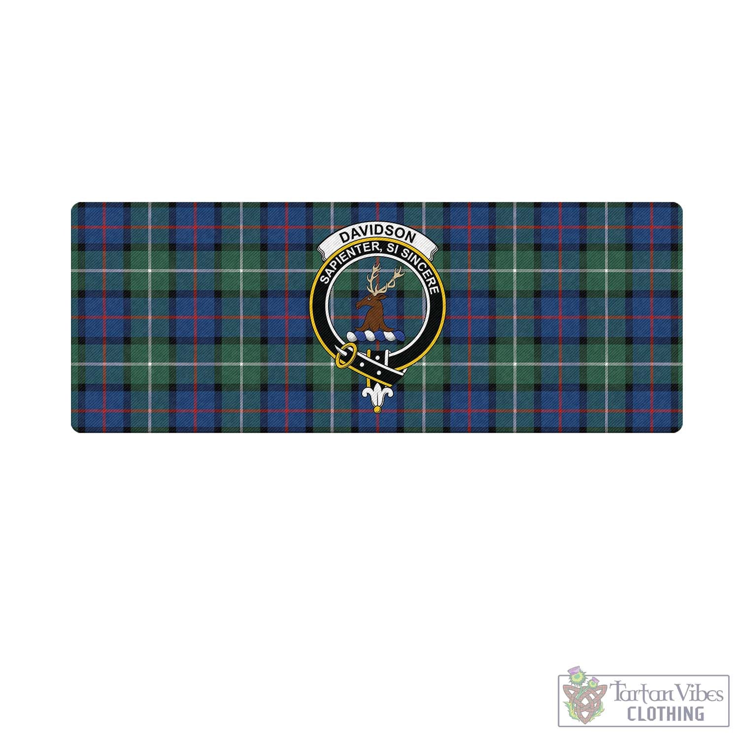 Tartan Vibes Clothing Davidson of Tulloch Tartan Mouse Pad with Family Crest