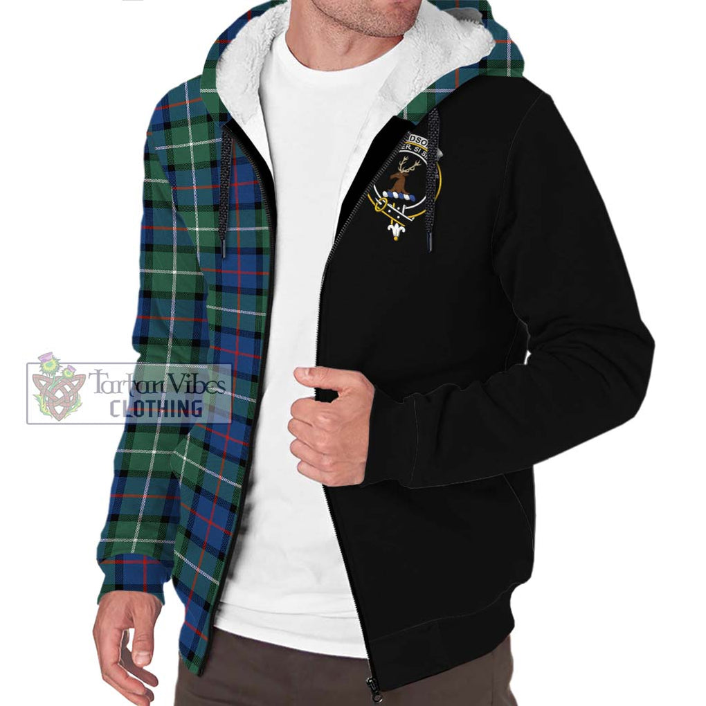 Davidson of Tulloch Tartan Sherpa Hoodie with Family Crest and Half Of Me Style Unisex S - Tartanvibesclothing Shop