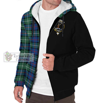 Davidson of Tulloch Tartan Sherpa Hoodie with Family Crest and Half Of Me Style