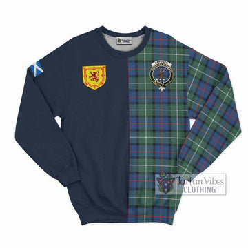 Davidson of Tulloch Tartan Sweatshirt Alba with Scottish Lion Royal Arm Half Style