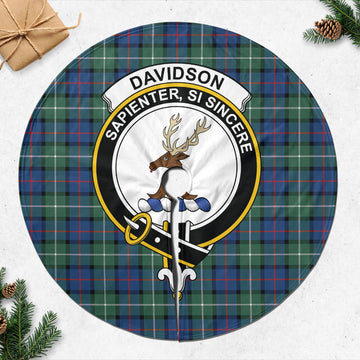 Davidson of Tulloch Tartan Christmas Tree Skirt with Family Crest