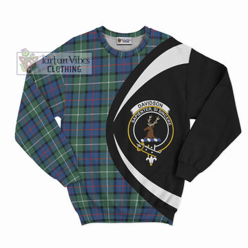 Davidson of Tulloch Tartan Sweatshirt with Family Crest Circle Style