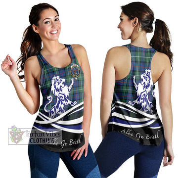 Davidson of Tulloch Tartan Women's Racerback Tanks with Alba Gu Brath Regal Lion Emblem