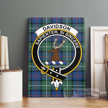 Davidson of Tulloch Tartan Canvas Print Wall Art with Family Crest