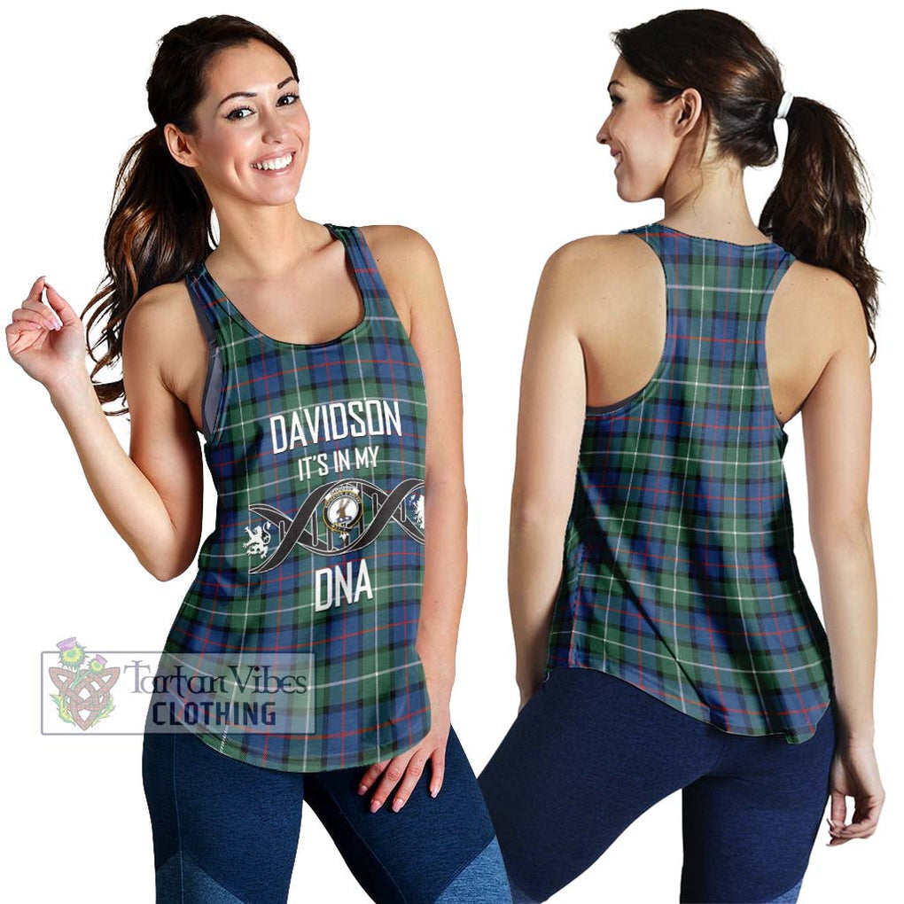 Davidson of Tulloch Tartan Women's Racerback Tanks with Family Crest DNA In Me Style 4XL - Tartanvibesclothing Shop