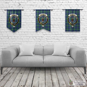 Davidson of Tulloch Tartan Gonfalon, Tartan Banner with Family Crest