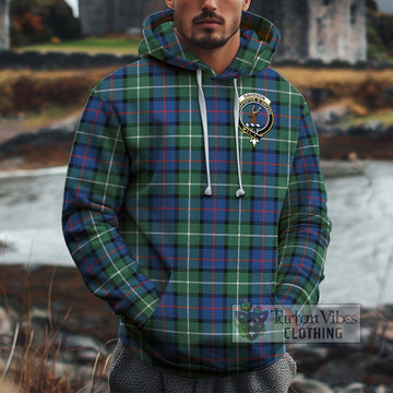 Davidson of Tulloch Tartan Cotton Hoodie with Family Crest